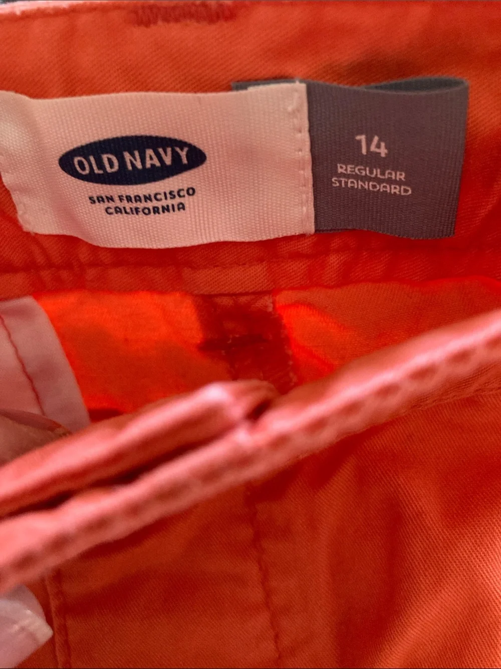 Boys Old Navy orange long chino shorts size 14